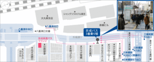 東京シャトル（京成バス）東京駅八重洲口の案内図
