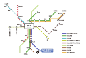 近郊鉄道路線図（仙台空港公式Webサイト）