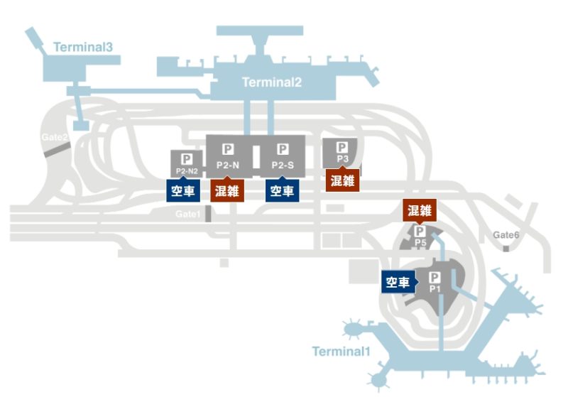 成田空港駐車場地図(出典:成田空港公式サイト)