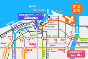 新潟空港周辺MAP（新潟空港公式Webサイト）