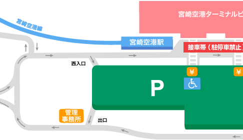 宮崎空港駐車場Map