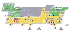 出雲空港レンタカーカウンター地図（出典：出雲空港公式サイト）