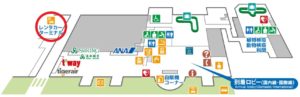 佐賀空港レンタカーカウンター地図（出典：佐賀空港公式サイト）